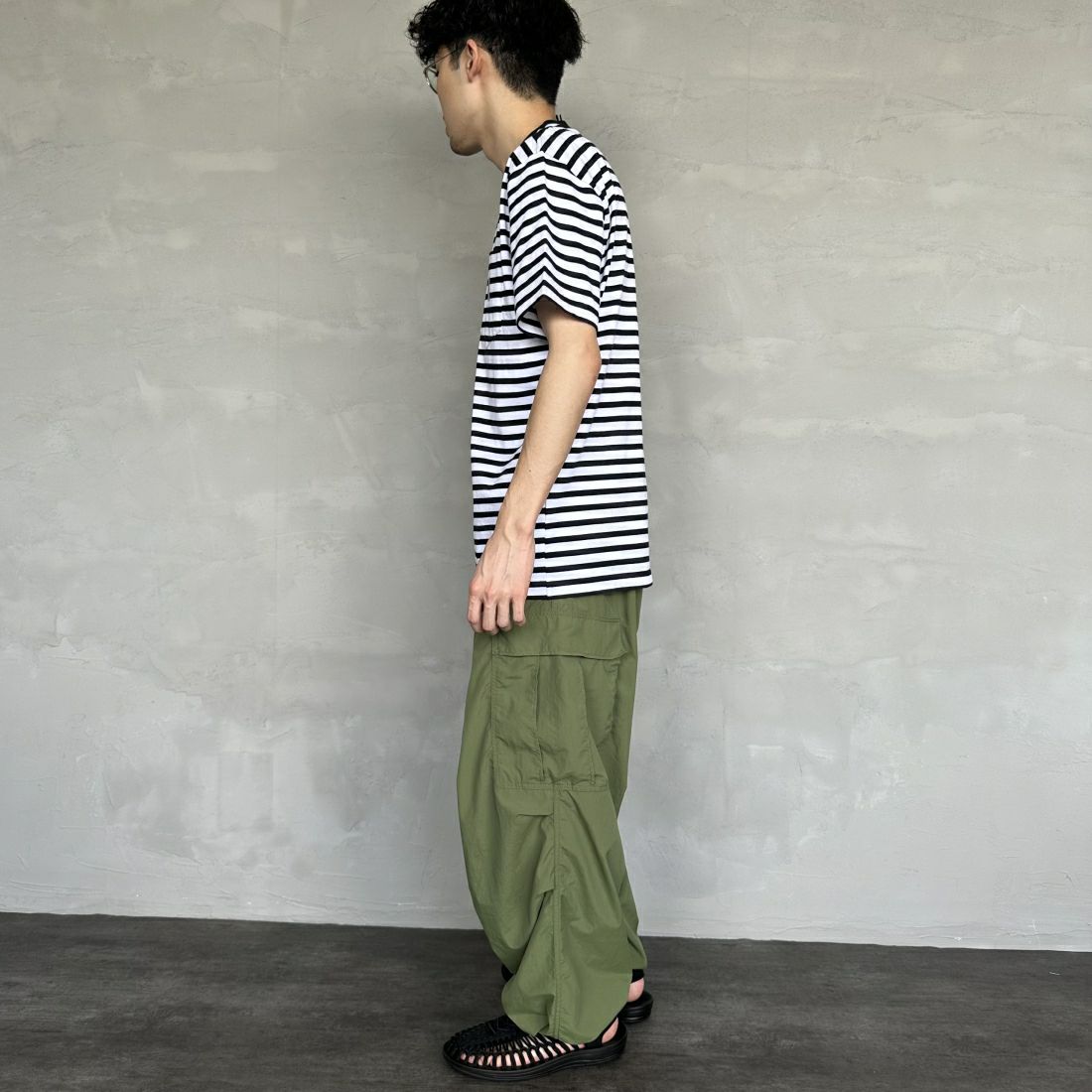 carhartt WIP [カーハートダブリューアイピー] スクエアラベルポケットTシャツ [I032311] S.ST BLACK &&モデル身長：168cm 着用サイズ：M&&