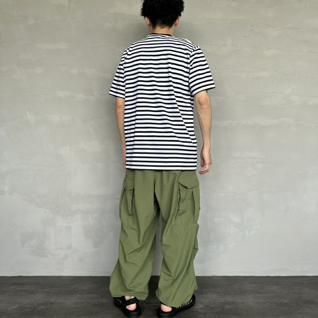 carhartt WIP [カーハートダブリューアイピー] スクエアラベルポケットTシャツ [I032311] S.ST BLACK &&モデル身長：168cm 着用サイズ：M&&