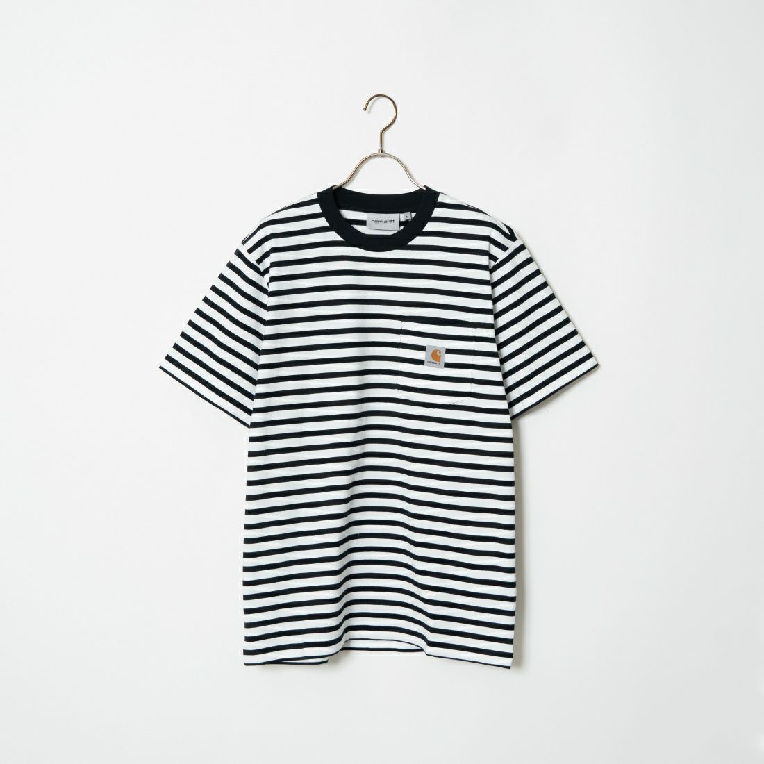 carhartt WIP [カーハートダブリューアイピー] スクエアラベルポケットTシャツ [I032311] S.ST BLACK