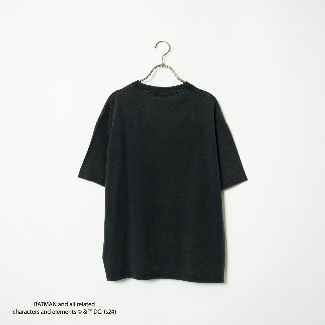 Jeans Factory Clothes [ジーンズファクトリークローズ] BATMAN ダメージ加工フロッキープリントTシャツ [JFC-242-038] BLACK
