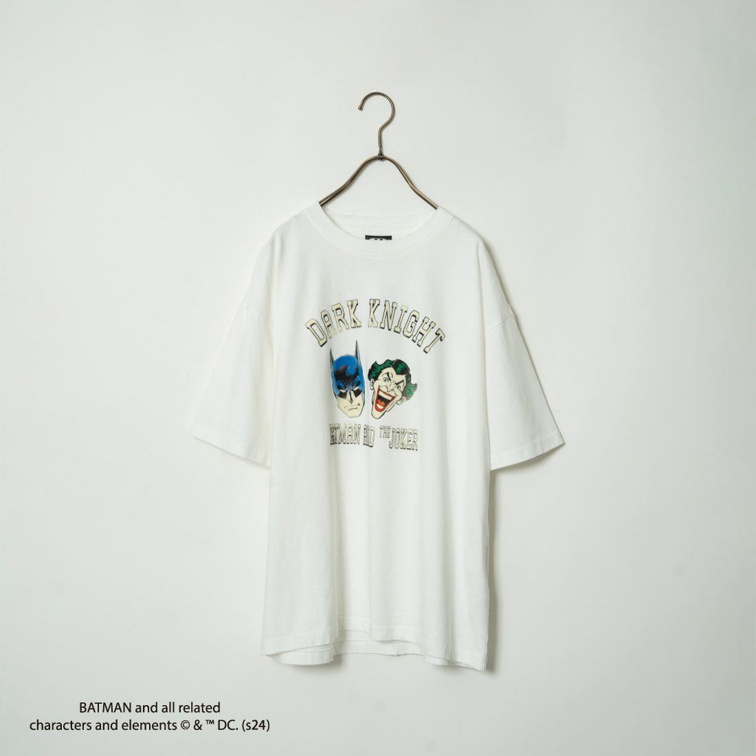 Jeans Factory Clothes [ジーンズファクトリークローズ] BATMAN ダメージ加工フロッキープリントTシャツ [JFC-242-038]