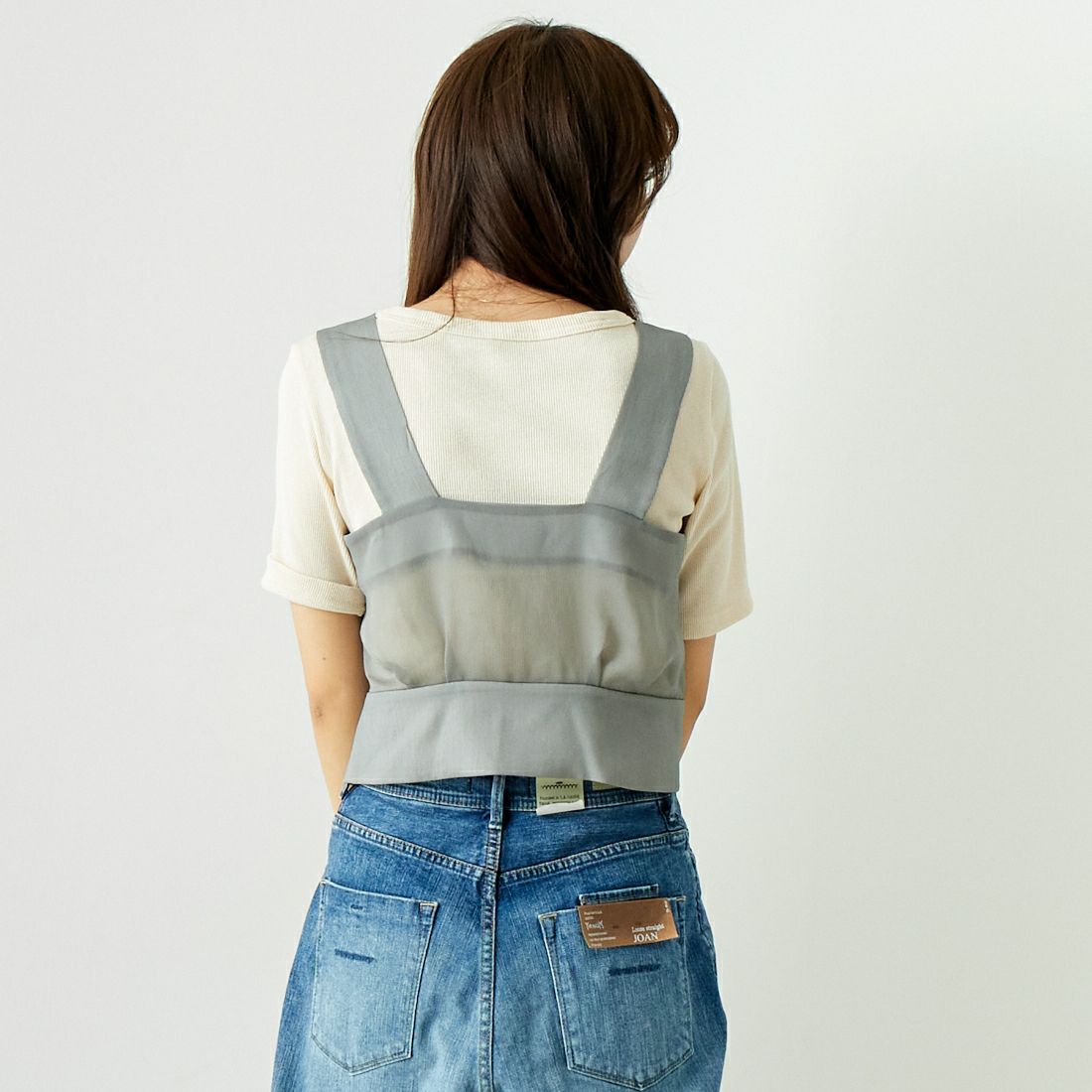 A PUPIL [ア ピューピル] ストラップベスト [24SS13] GREY &&モデル身長：167cm 着用サイズ：S&&
