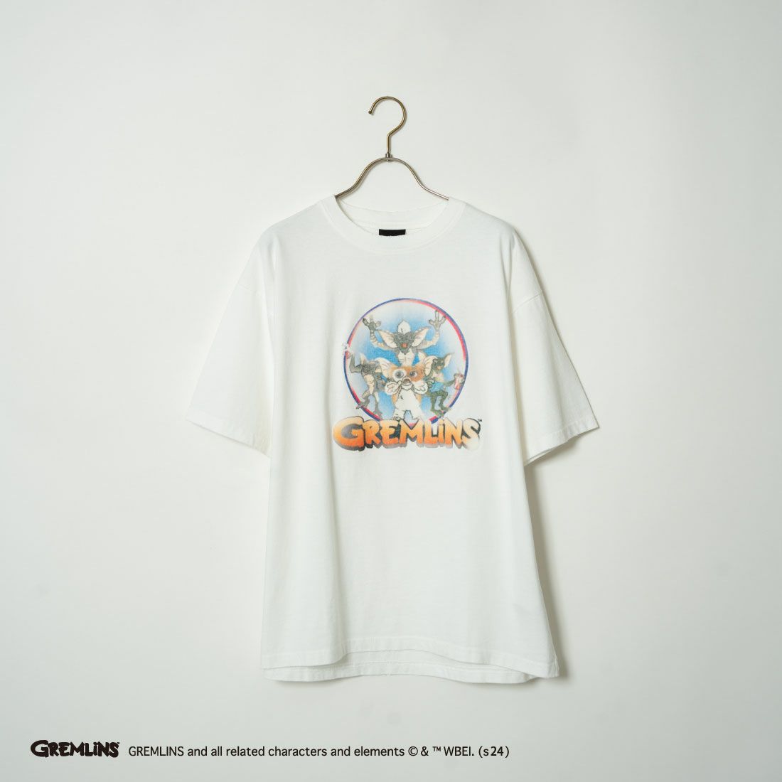 Jeans Factory Clothes [ジーンズファクトリークローズ] GREMLINS ダメージ加工フロッキープリントTシャツ [JFC-242-040]