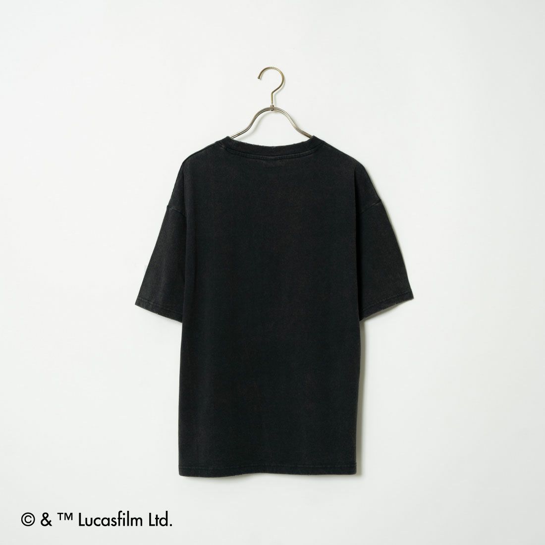Jeans Factory Clothes [ジーンズファクトリークローズ] STARWARS ダメージ加工フロッキープリントTシャツ [JFC-242-041] BLACK