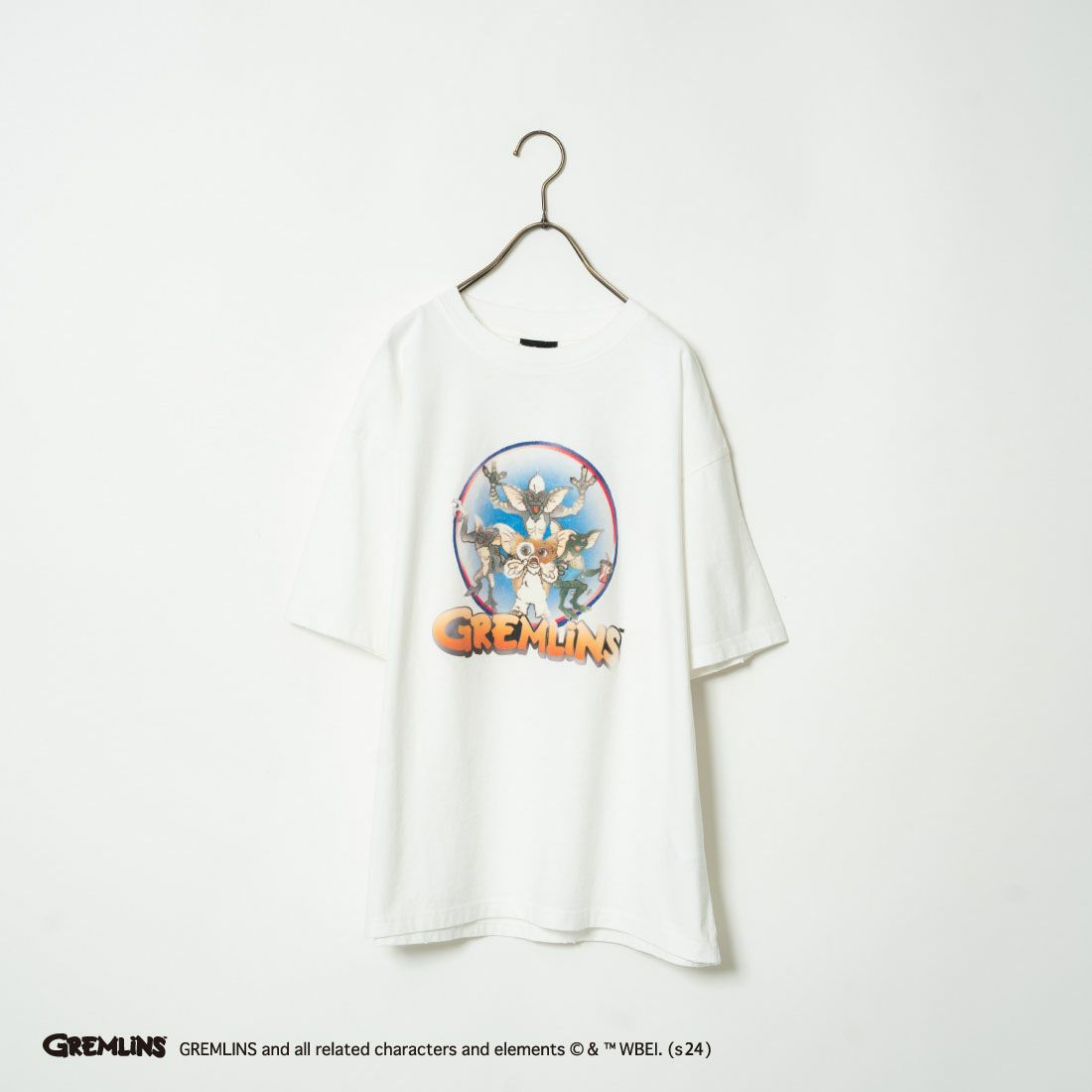 Jeans Factory Clothes [ジーンズファクトリークローズ] GREMLINS ダメージ加工フロッキープリントTシャツ [JFC-242-040]