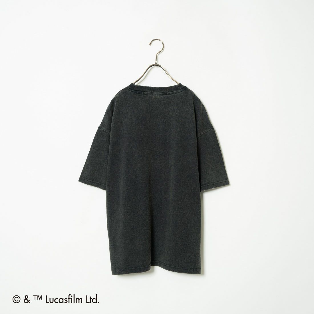 Jeans Factory Clothes [ジーンズファクトリークローズ] STARWARS ダメージ加工フロッキープリントTシャツ [JFC-242-041] BLACK