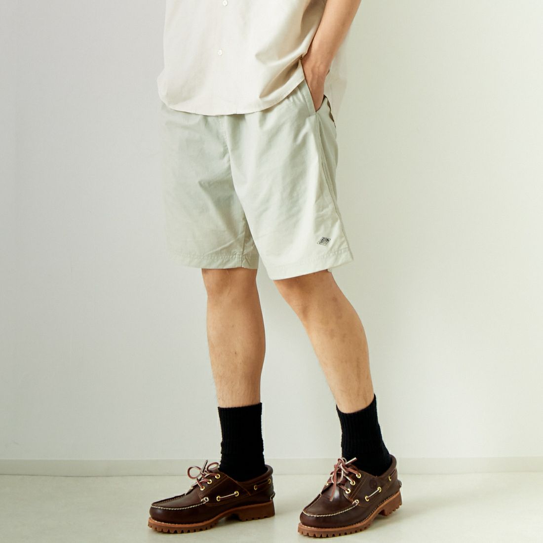 DANTON [ダントン] イージーショーツ [DT-E0207SNY] GREIGE &&モデル身長：179cm 着用サイズ：L&&