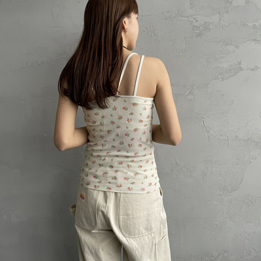 JE MORGAN [ジェイイーモーガン] ワッフル花柄キャミソール [JD764-29S