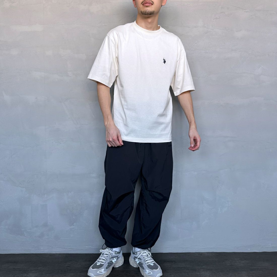 U.S.POLO ASSN. [ユーエスポロアッスン] 別注 ワンポイントロゴ刺繍 ショートスリーブTシャツ [PLM42216IN-JF] ｱｲﾎﾞﾘｰ &&モデル身長：168cm 着用サイズ：S&&