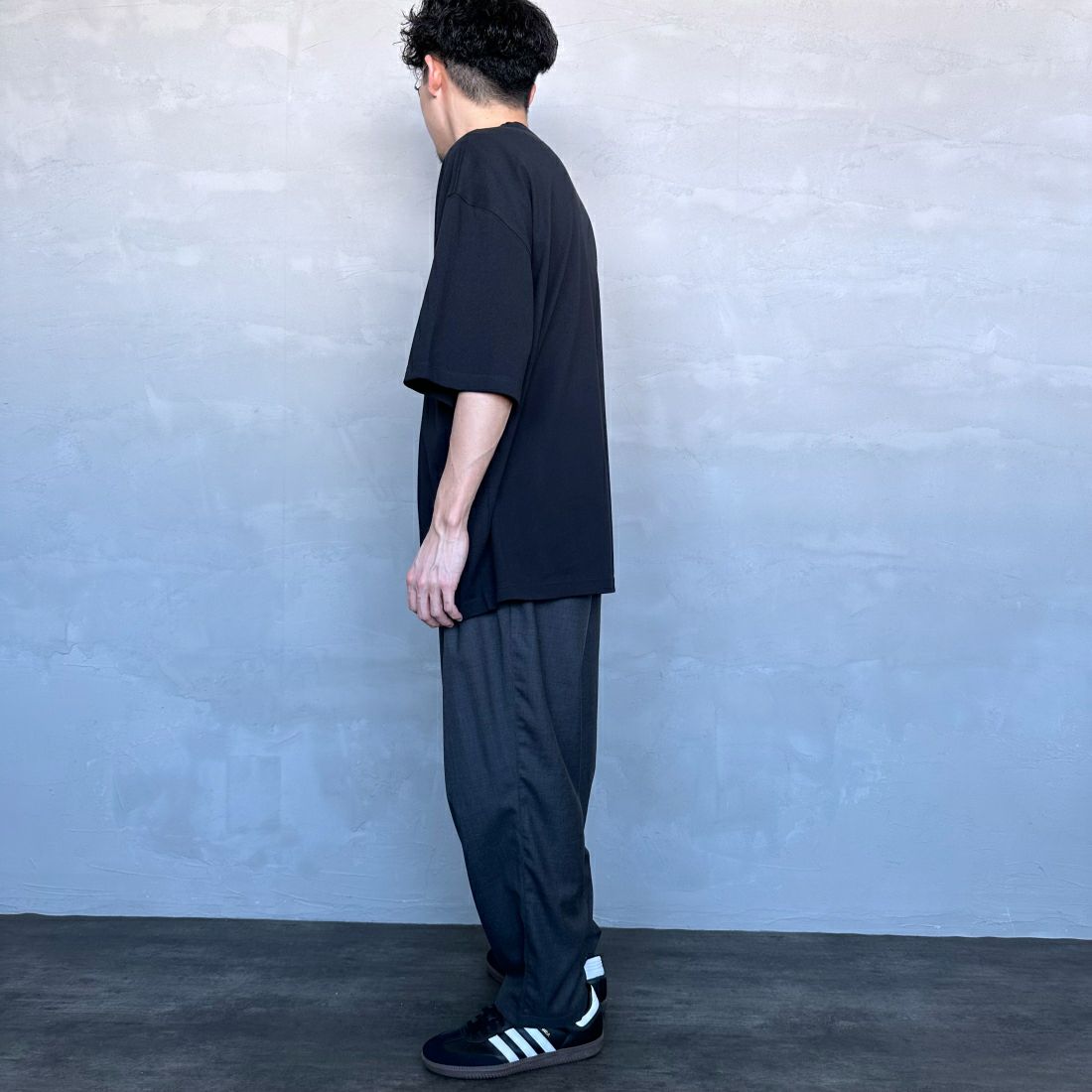 U.S.POLO ASSN. [ユーエスポロアッスン] 別注 ワンポイントロゴ刺繍 ショートスリーブTシャツ [PLM42216IN-JF] ﾌﾞﾗｯｸ &&モデル身長：168cm 着用サイズ：XL&&