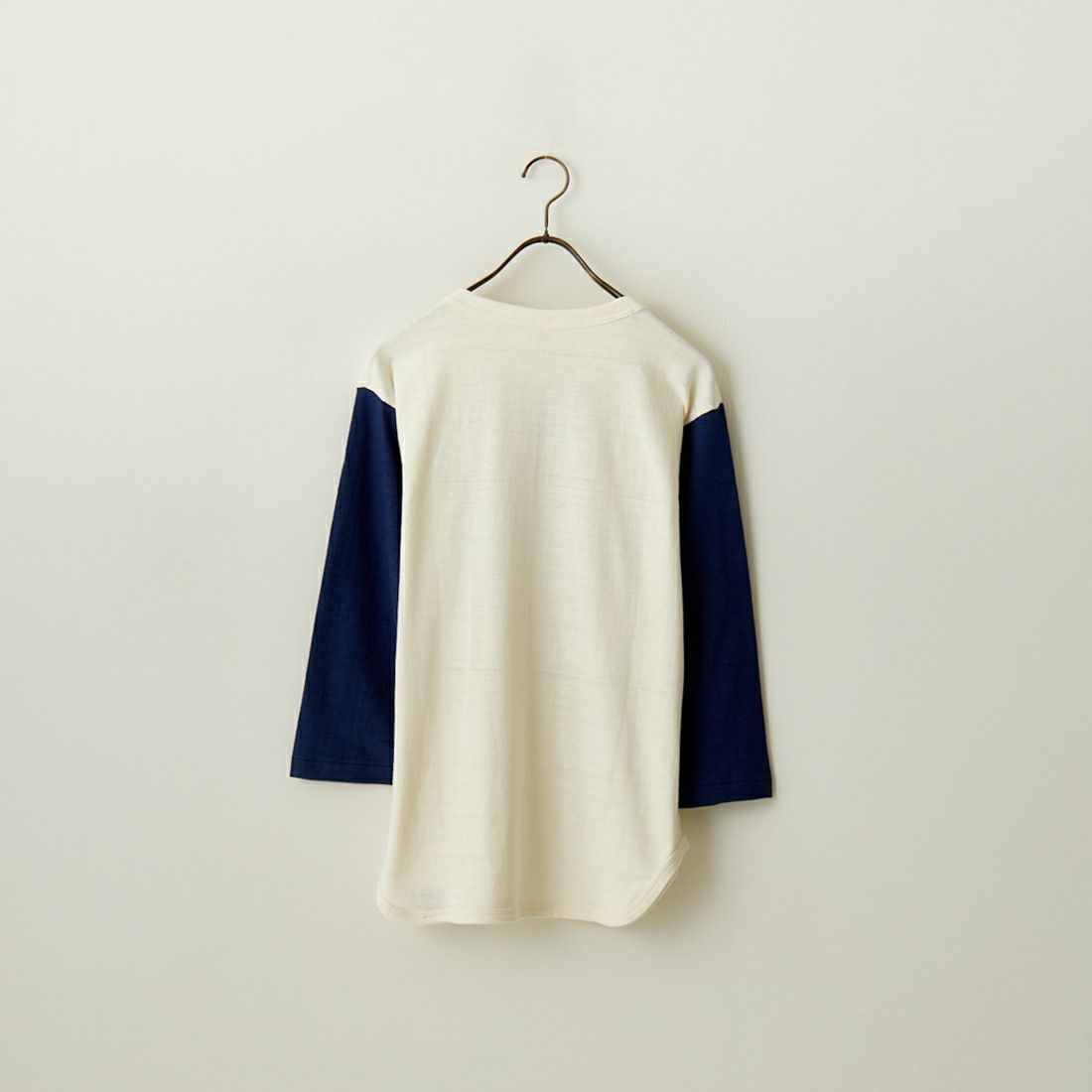 WAREHOUSE [ウエアハウス] 7分袖ベースボールTシャツ [4800] ｸﾘｰﾑ/ﾈｲﾋﾞｰ