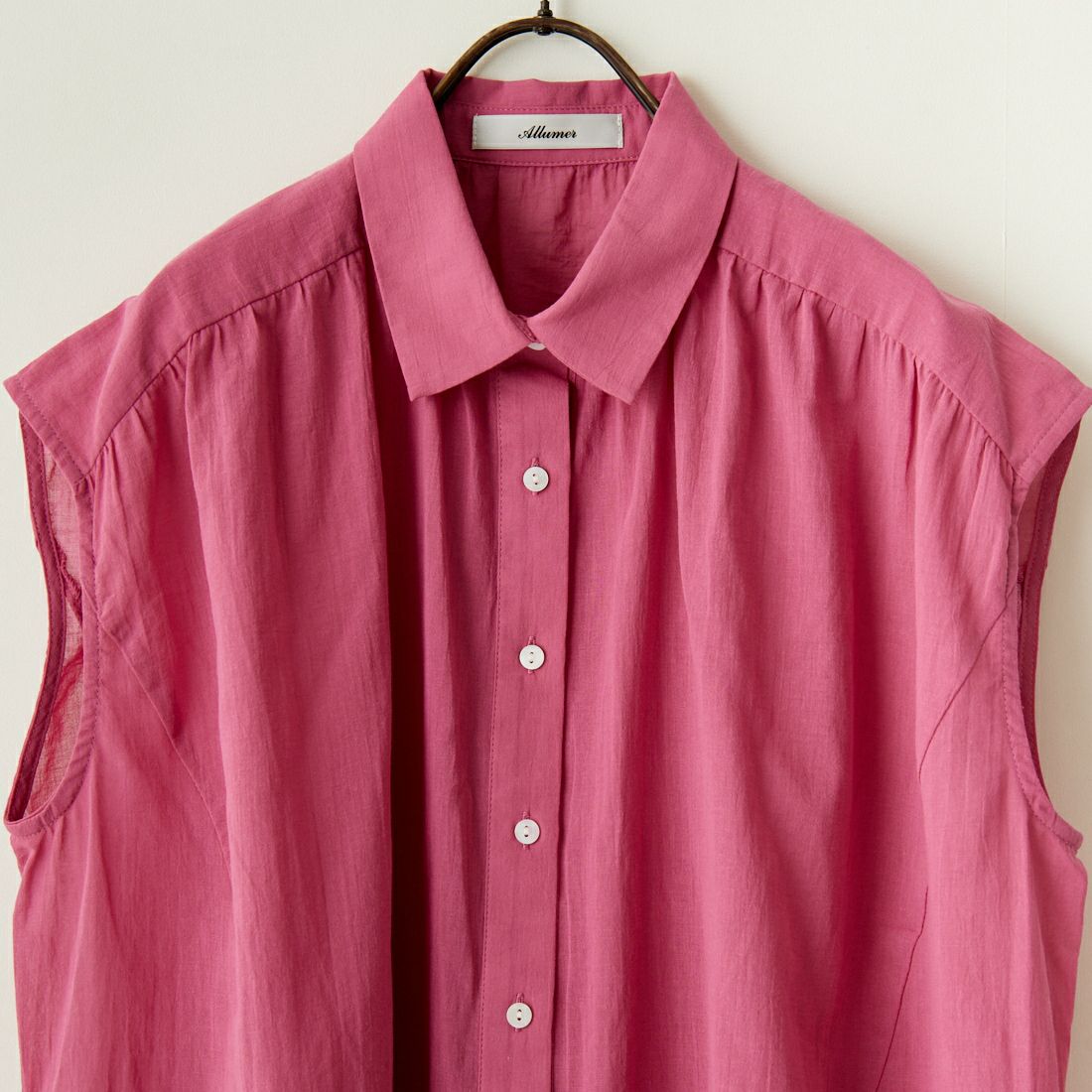 ALLUMER [アリュメール] フレンチスリーブコットンギャザーブラウス [8274703] 120 PINK
