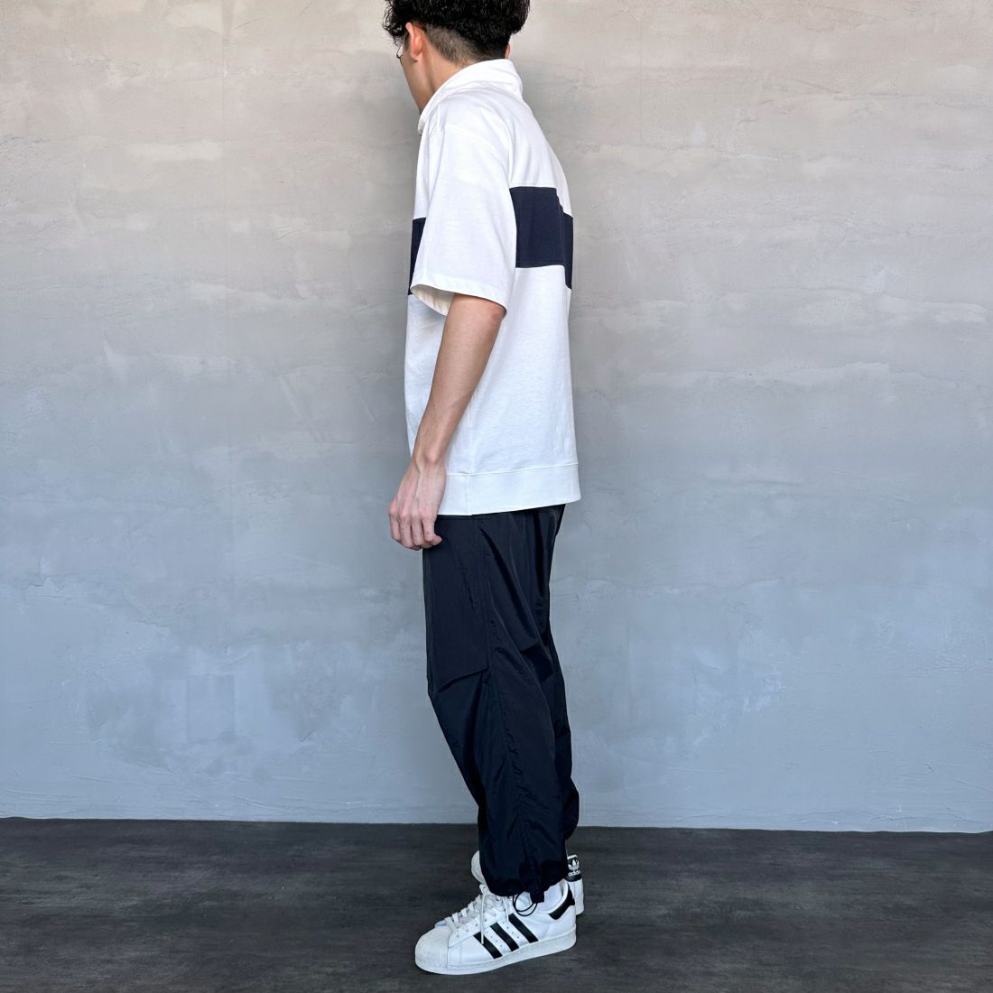 U.S.POLO ASSN. [ユーエスポロアッスン] 別注 ハーフジップ ショートスリーブTシャツ [PLM42217IN-JF] ﾎﾜｲﾄ &&モデル身長：168cm 着用サイズ：M&&