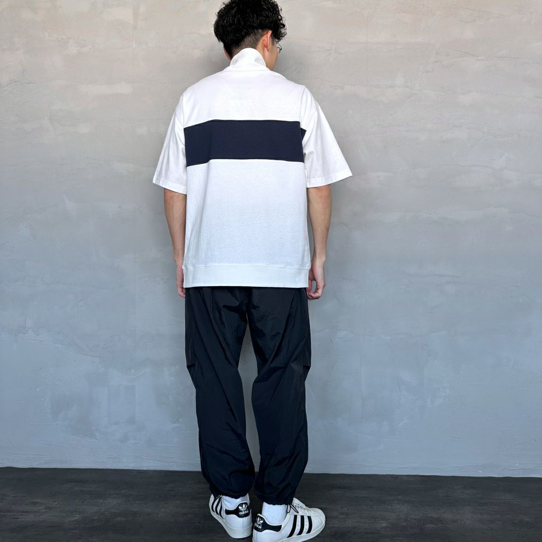 U.S.POLO ASSN. [ユーエスポロアッスン] 別注 ハーフジップ ショートスリーブTシャツ [PLM42217IN-JF] ﾎﾜｲﾄ &&モデル身長：168cm 着用サイズ：M&&