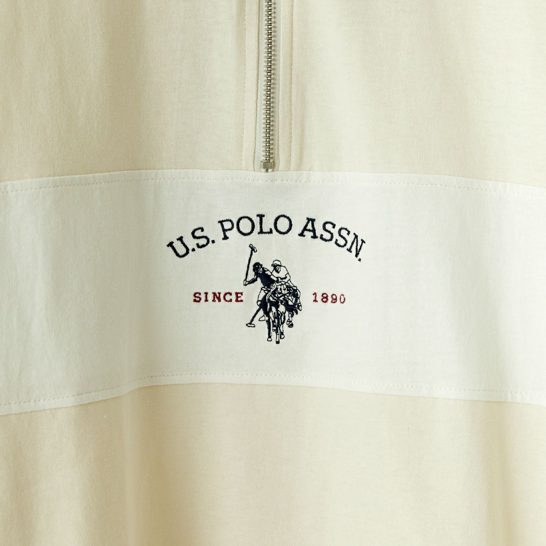 U.S.POLO ASSN. [ユーエスポロアッスン] 別注 ハーフジップ ショートスリーブTシャツ [PLM42217IN-JF] ｱｲﾎﾞﾘｰ