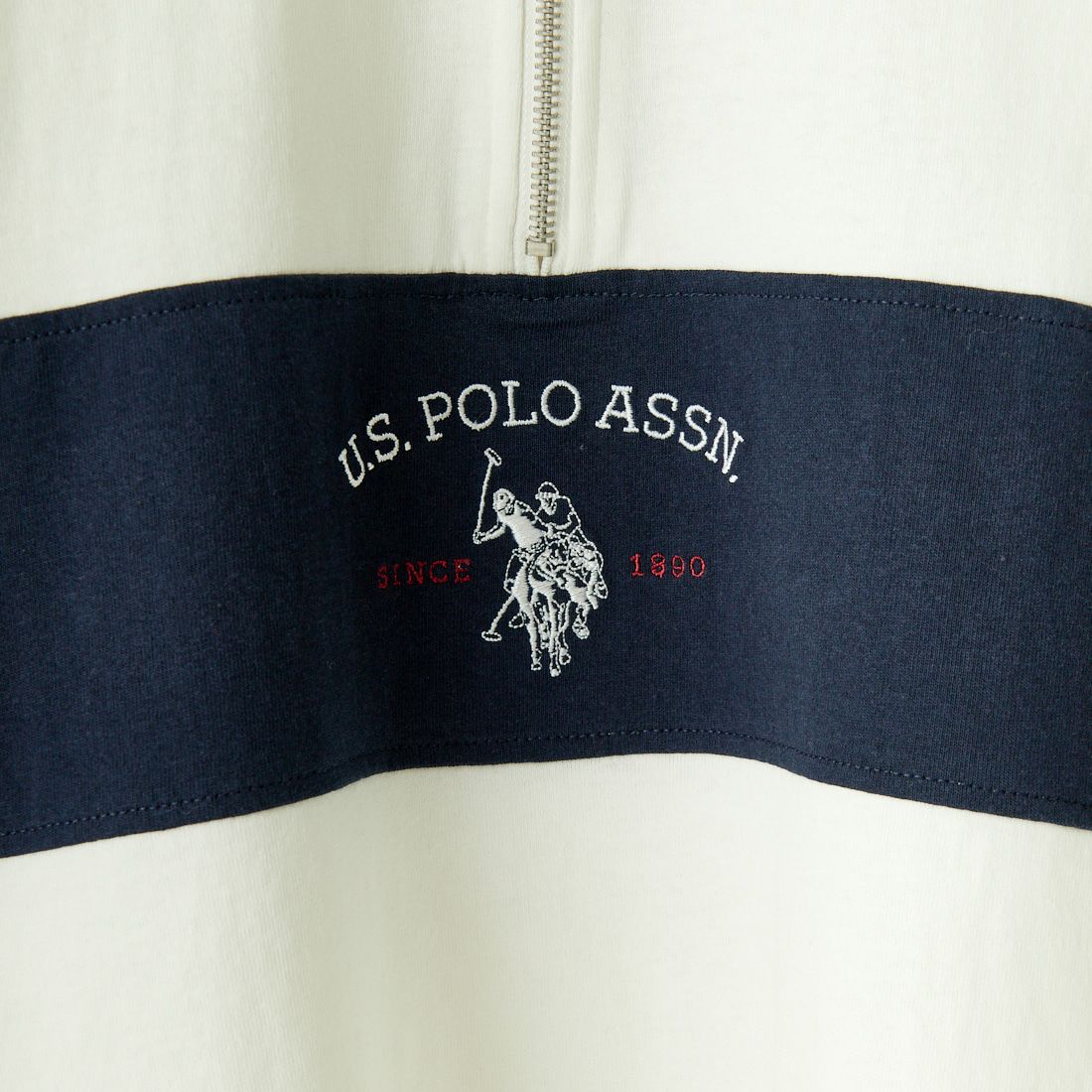 U.S.POLO ASSN. [ユーエスポロアッスン] 別注 ハーフジップ ショートスリーブTシャツ [PLM42217IN-JF] ﾎﾜｲﾄ