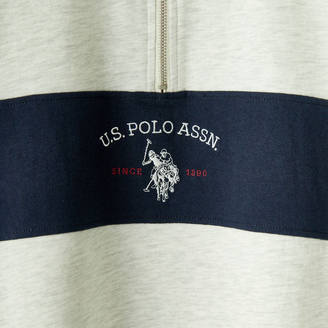 U.S.POLO ASSN. [ユーエスポロアッスン] 別注 ハーフジップ ショートスリーブTシャツ [PLM42217IN-JF] Aｸﾞﾚｰ