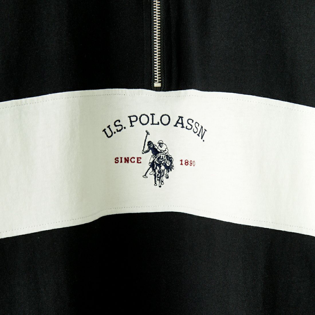 U.S.POLO ASSN. [ユーエスポロアッスン] 別注 ハーフジップ ショートスリーブTシャツ [PLM42217IN-JF] ﾌﾞﾗｯｸ