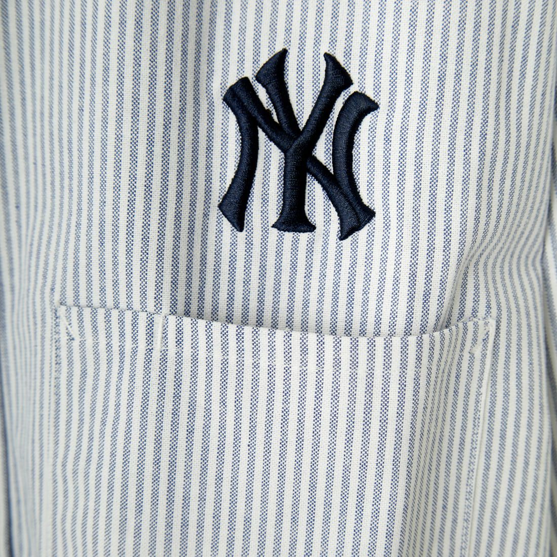 Fanatics [ファナティクス] 別注 ワンポイント刺繍ロゴ ボタンダウンシャツ [ML2124SS2-JF] NVY ST/NY