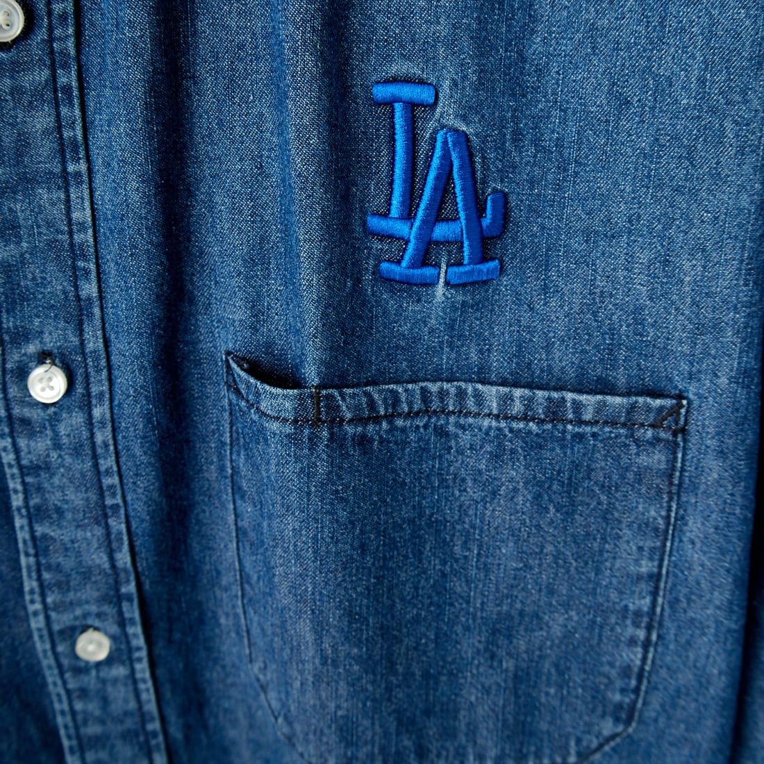 Fanatics [ファナティクス] 別注 ワンポイント刺繍ロゴ ボタンダウンシャツ [ML2124SS2-JF] DENIM/LA