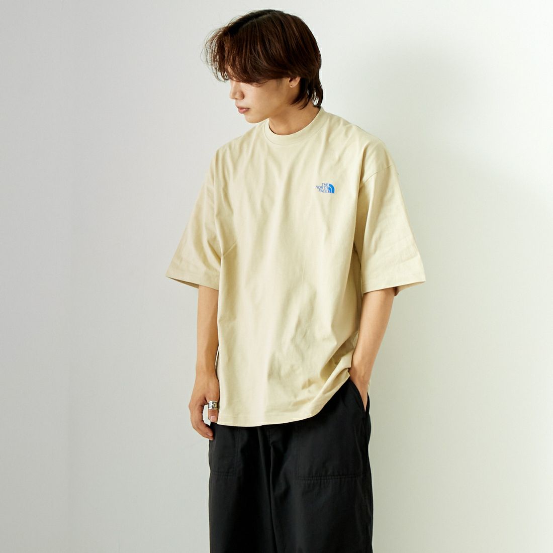 THE NORTH FACE [ザ ノースフェイス] ショートスリーブ シンプルカラースキームTシャツ [NT32434] GL &&モデル身長：179cm 着用サイズ：XL&&