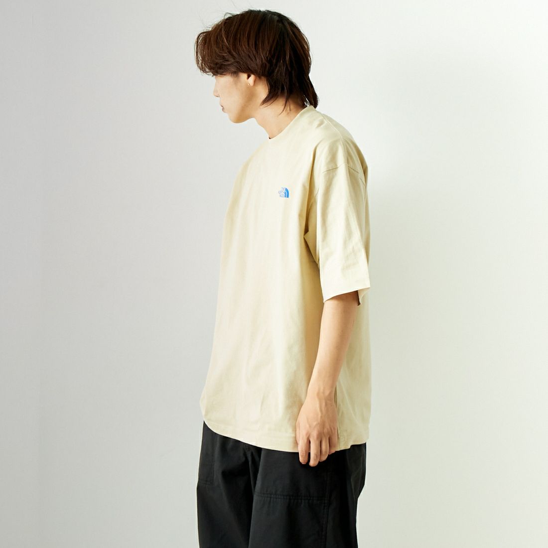 THE NORTH FACE [ザ ノースフェイス] ショートスリーブ シンプルカラースキームTシャツ [NT32434] GL &&モデル身長：179cm 着用サイズ：XL&&