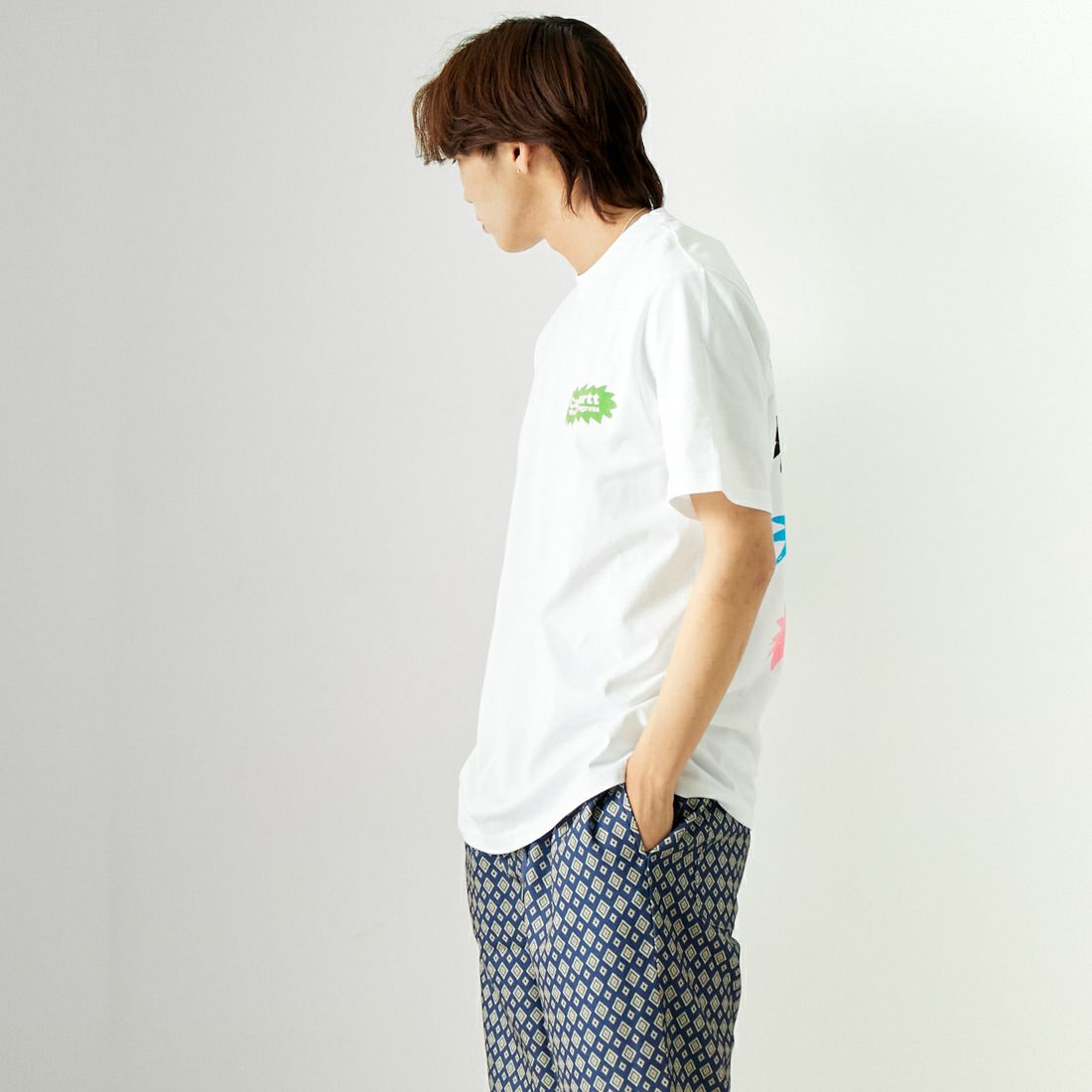 carhartt WIP [カーハートダブリューアイピー] ショートスリーブ バムTシャツ [I033162] WHITE &&モデル身長：179cm 着用サイズ：L&&