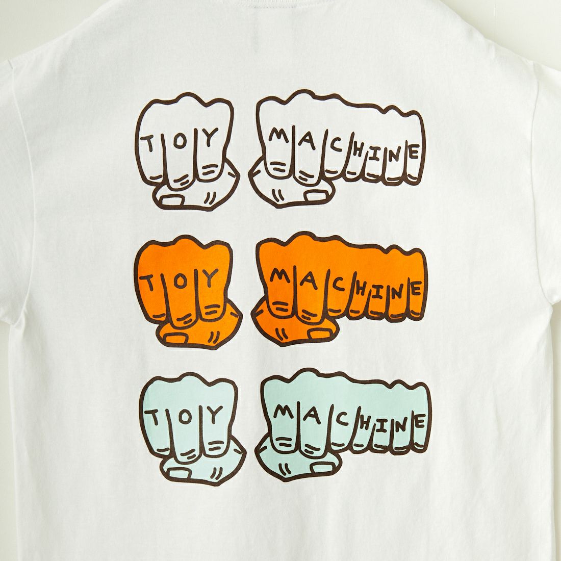 toy machine [トイマシーン] 3カラーフィストロゴ ショートスリーブTシャツ [TMSEST1] WHITE