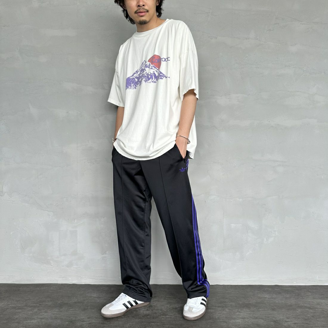 REMI RELIEF [レミレリーフ] 別注 ビッグプリントTシャツ COLORADO [RN26349316-JF] OFF WHITE &&モデル身長：173cm 着用サイズ：M&&