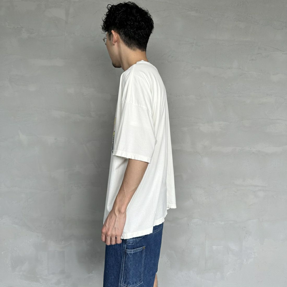REMI RELIEF [レミレリーフ] 別注 ビッグプリントTシャツ YOSEMITE [RN26349317-JF] OFF WHITE &&モデル身長：168cm 着用サイズ：M&&