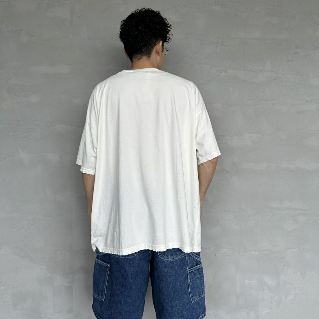 REMI RELIEF [レミレリーフ] 別注 ビッグプリントTシャツ YOSEMITE [RN26349317-JF] OFF WHITE &&モデル身長：168cm 着用サイズ：M&&