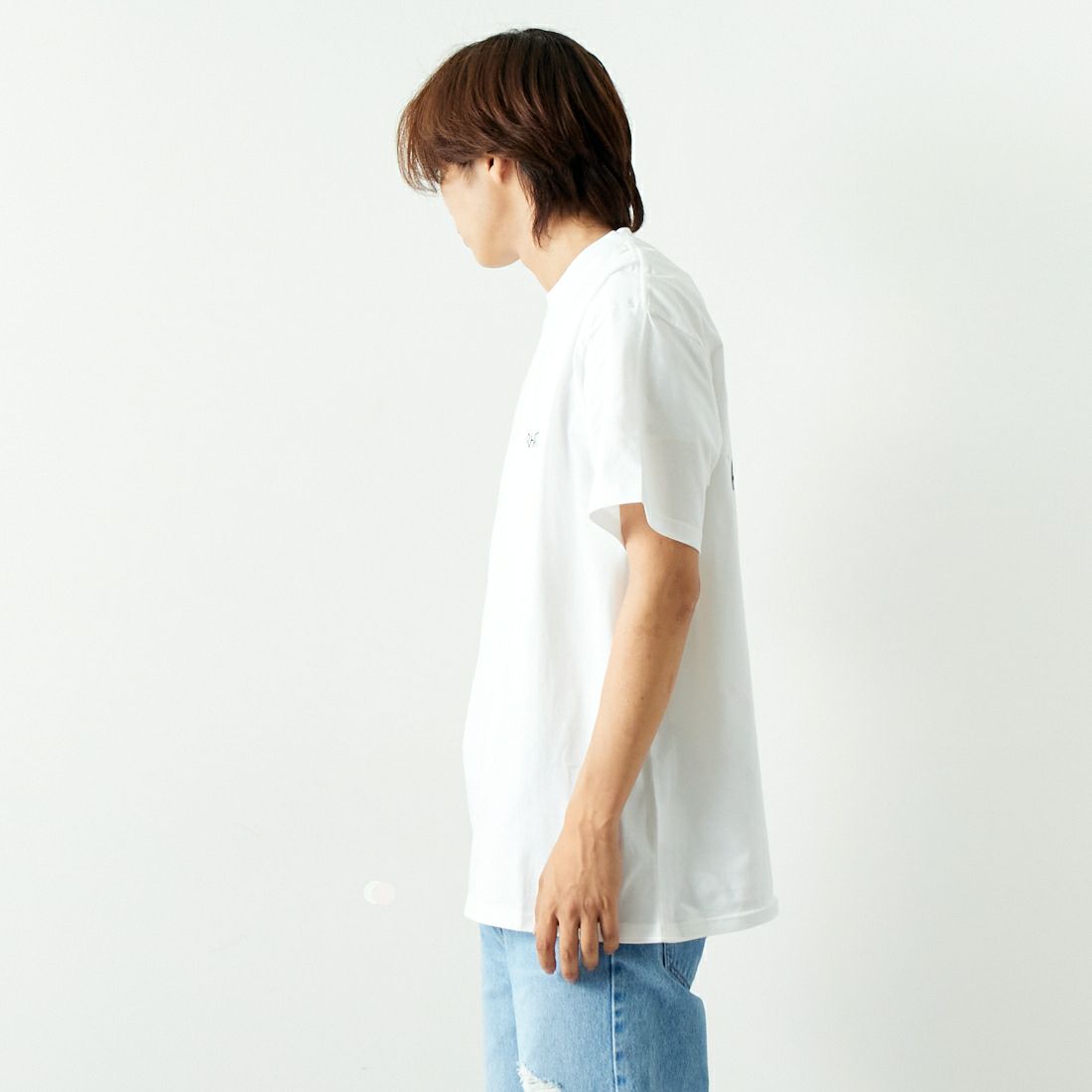 carhartt WIP [カーハートダブリューアイピー] ショートスリーブ ソイルTシャツ [I033260] WHITE &&モデル身長：179cm 着用サイズ：L&&