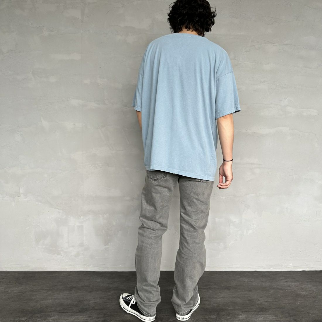 REMI RELIEF [レミレリーフ] 別注 ビッグプリントTシャツ ELCENTRO [RN26349331-JF] SAX &&モデル身長：173cm 着用サイズ：M&&