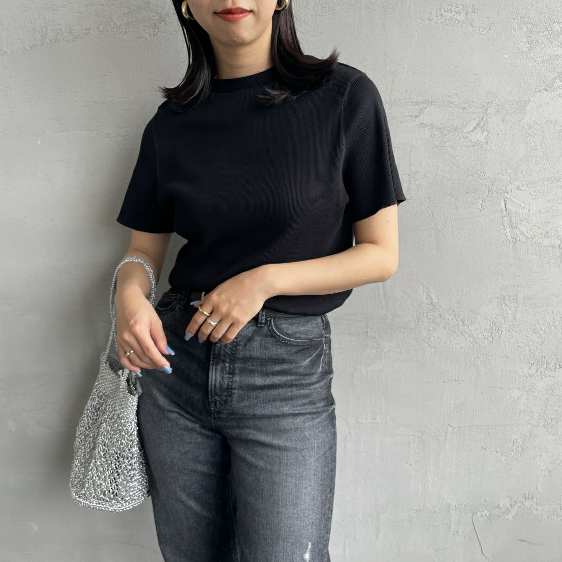 07 BLACK&&モデル身長：163cm 着用サイズ：F0&&