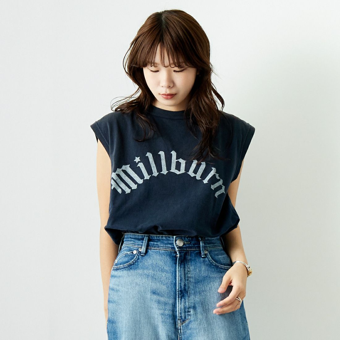 REMI RELIEF [レミレリーフ] NEW加工丸胴天竺ノースリーブTシャツ [RN26349100]