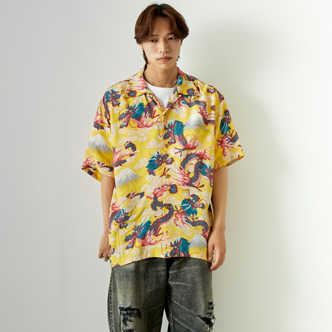 155 YELLOW&&モデル身長：179cm 着用サイズ：XL&&