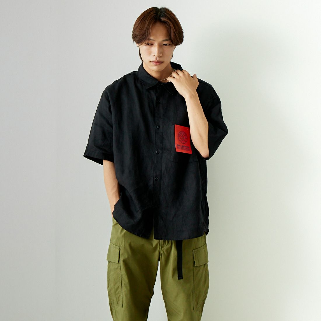 840 BLACK&&モデル身長：179cm 着用サイズ：L&&