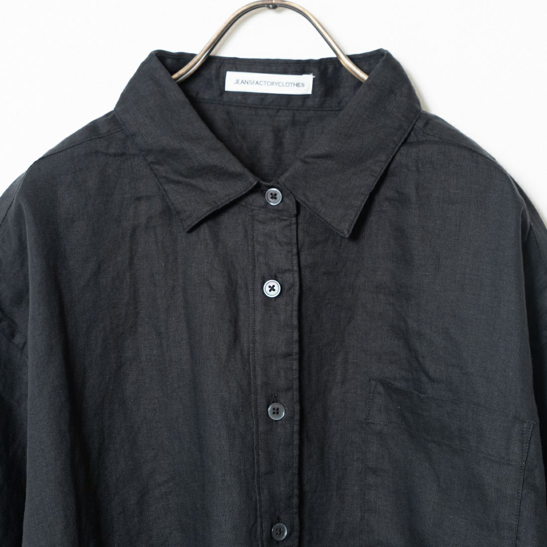 Jeans Factory Clothes [ジーンズファクトリークローズ] ワイドシルエットリネンシャツ [LFP500] 840 BLACK
