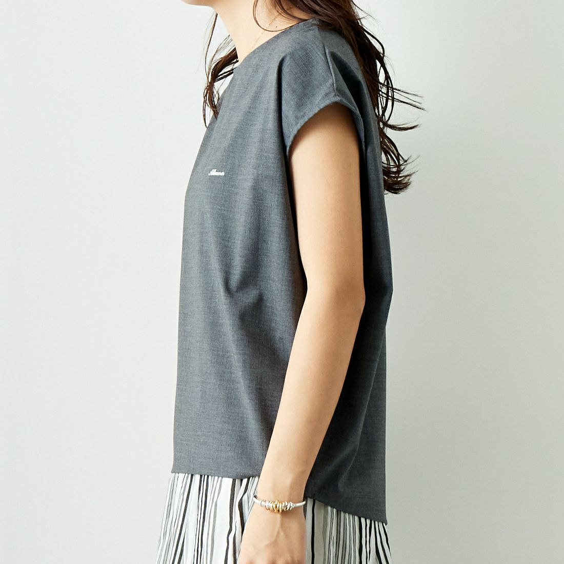 ALLUMER [アリュメール] T/RコクーンシルエットTブラウス [8254706] 805 CHARCO
