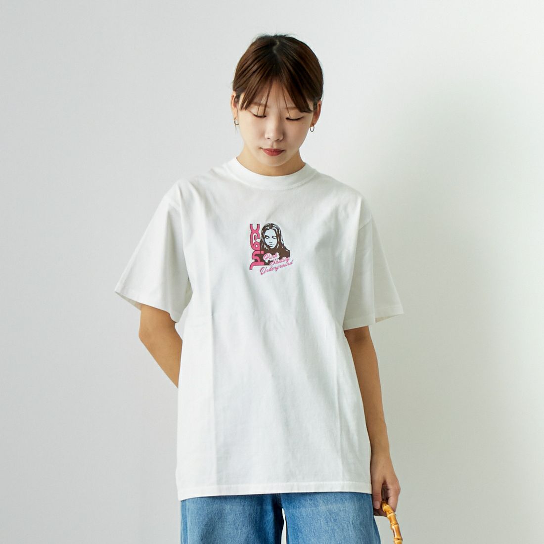X-girl [エックスガール] フェイス＆ロゴTシャツ [105242011017]