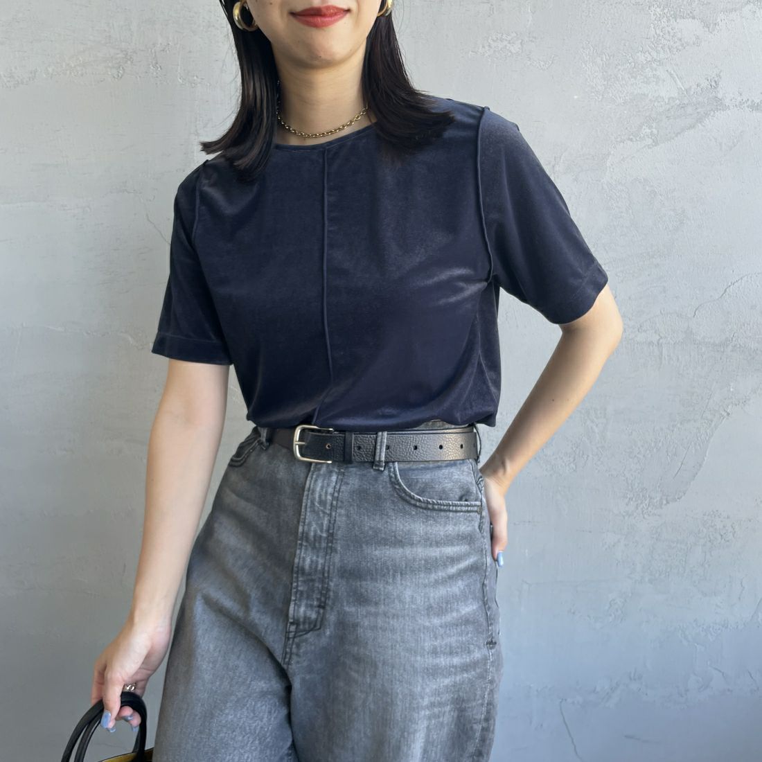 16 NAVY&&モデル身長：163cm 着用サイズ：F&&