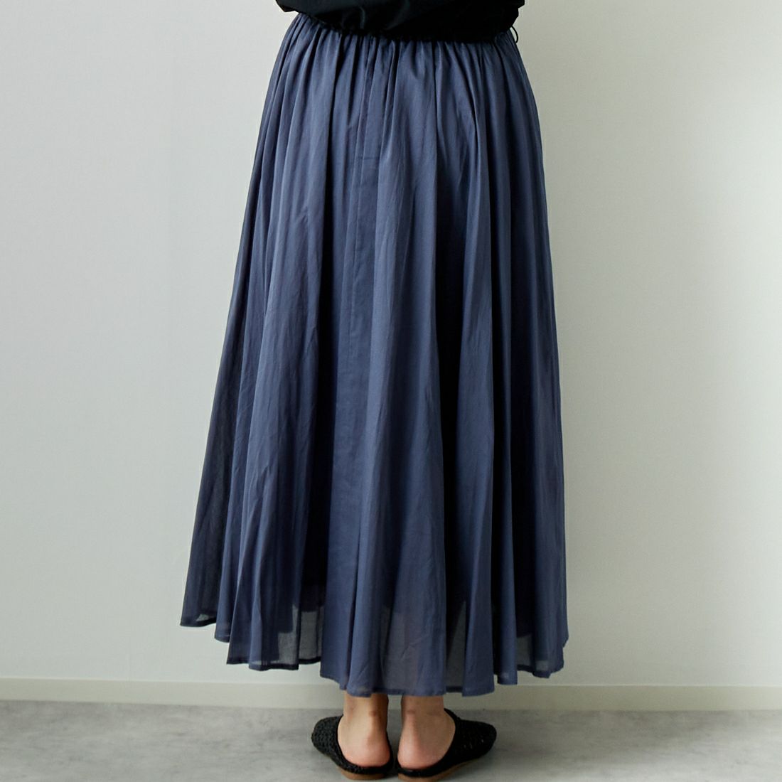 Jeans Factory Clothes [ジーンズファクトリークローズ] コットンフレアスカート [80990217] 071 ﾌﾞﾙｰｸﾞ &&モデル身長：167cm 着用サイズ：F&&