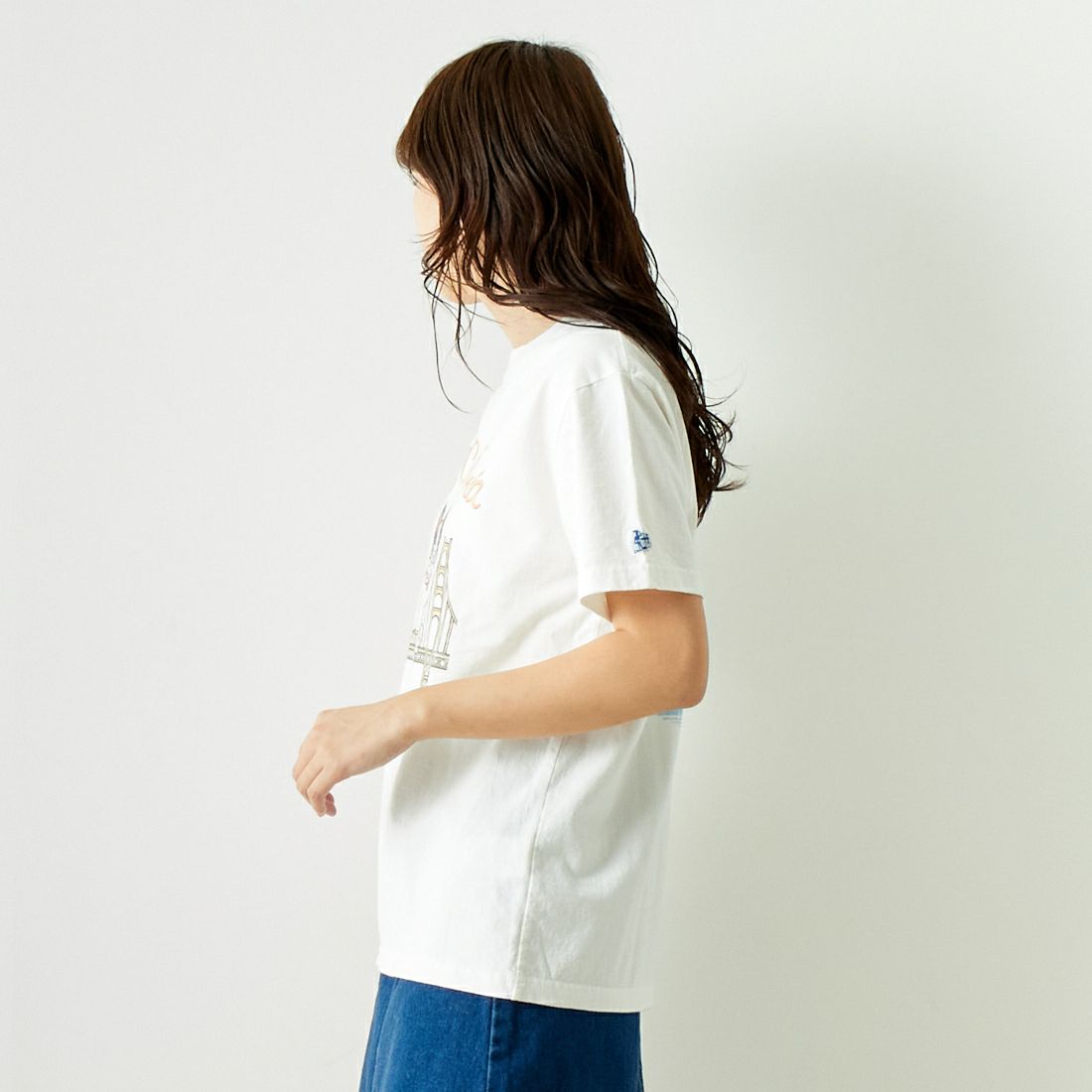 The Endless Summer [エンドレスサマー] ゴールデンゲートブリッジTシャツ [CS-24574341] 07 WHITE &&モデル身長：167cm 着用サイズ：S&&