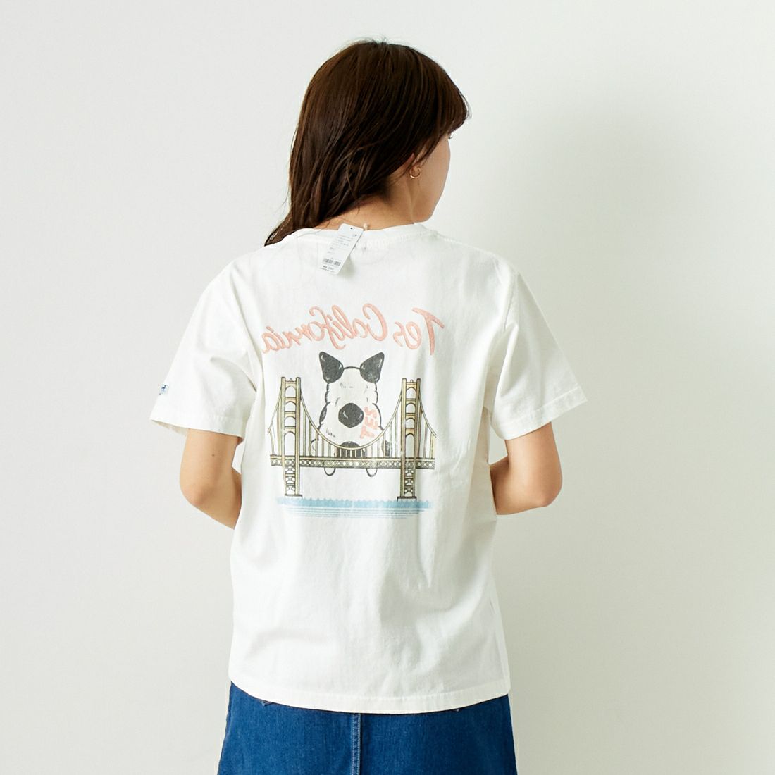 The Endless Summer [エンドレスサマー] ゴールデンゲートブリッジTシャツ [CS-24574341] 07 WHITE &&モデル身長：167cm 着用サイズ：S&&