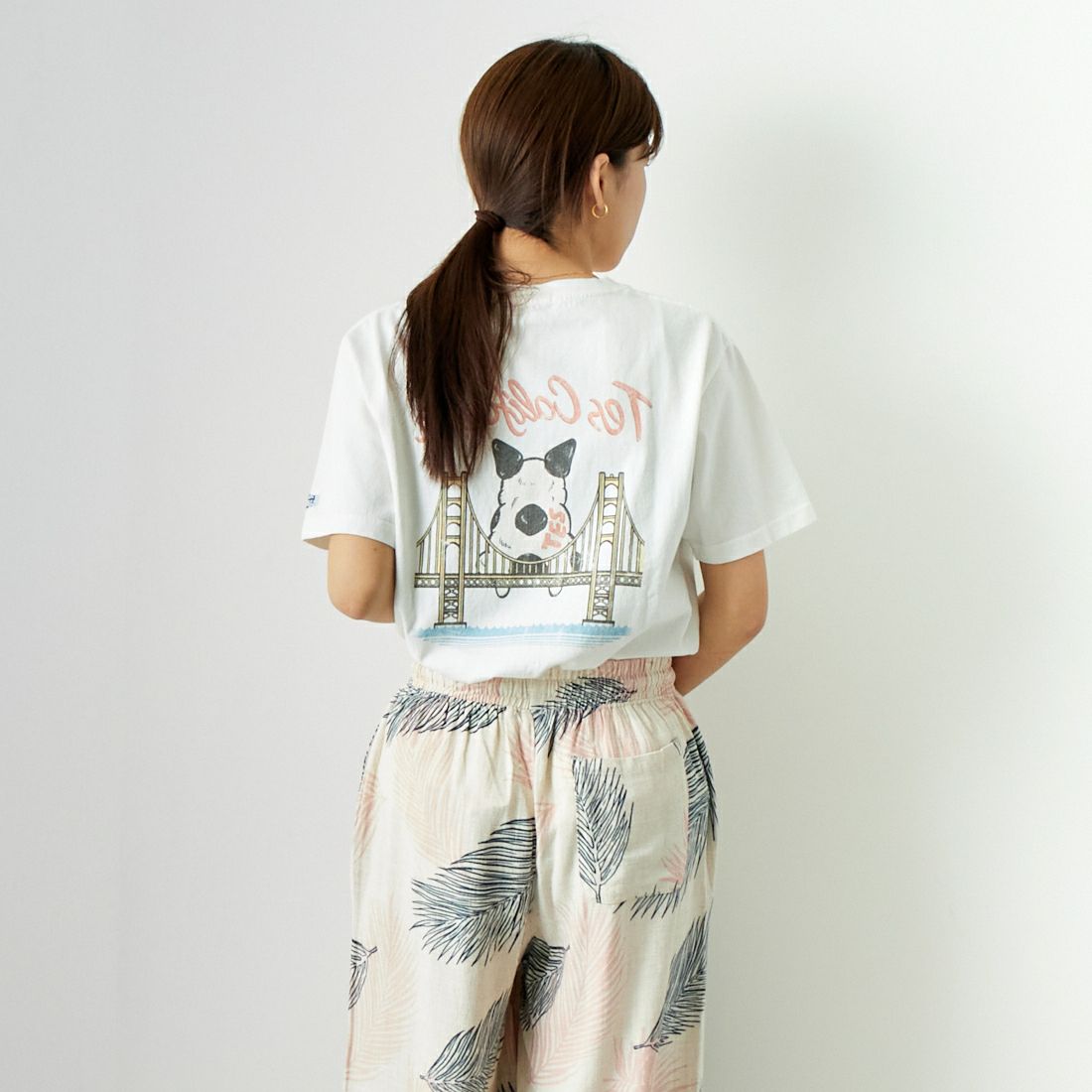 The Endless Summer [エンドレスサマー] ゴールデンゲートブリッジTシャツ [CS-24574341] 07 WHITE &&モデル身長：167cm 着用サイズ：S&&