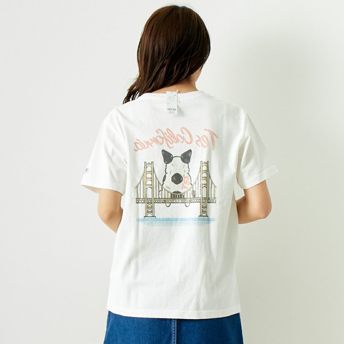 The Endless Summer [エンドレスサマー] ゴールデンゲートブリッジTシャツ [CS-24574341] 07 WHITE &&モデル身長：167cm 着用サイズ：S&&
