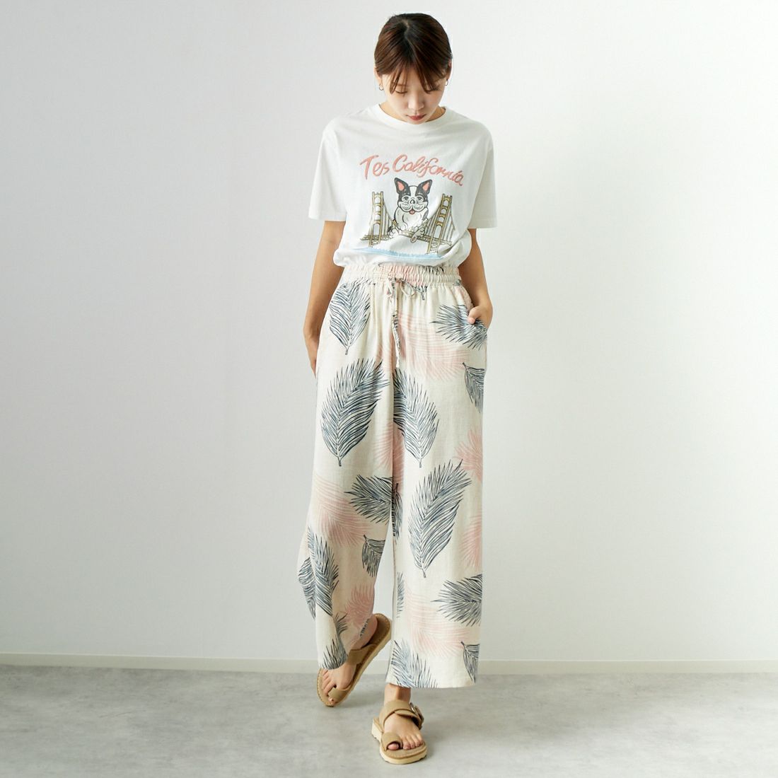 The Endless Summer [エンドレスサマー] ゴールデンゲートブリッジTシャツ [CS-24574341] 07 WHITE &&モデル身長：167cm 着用サイズ：S&&