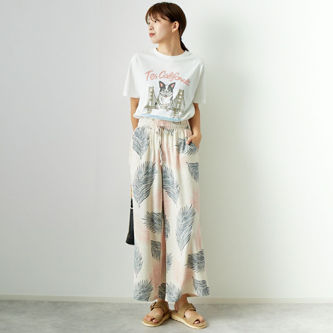 The Endless Summer [エンドレスサマー] ゴールデンゲートブリッジTシャツ [CS-24574341] 07 WHITE &&モデル身長：167cm 着用サイズ：S&&