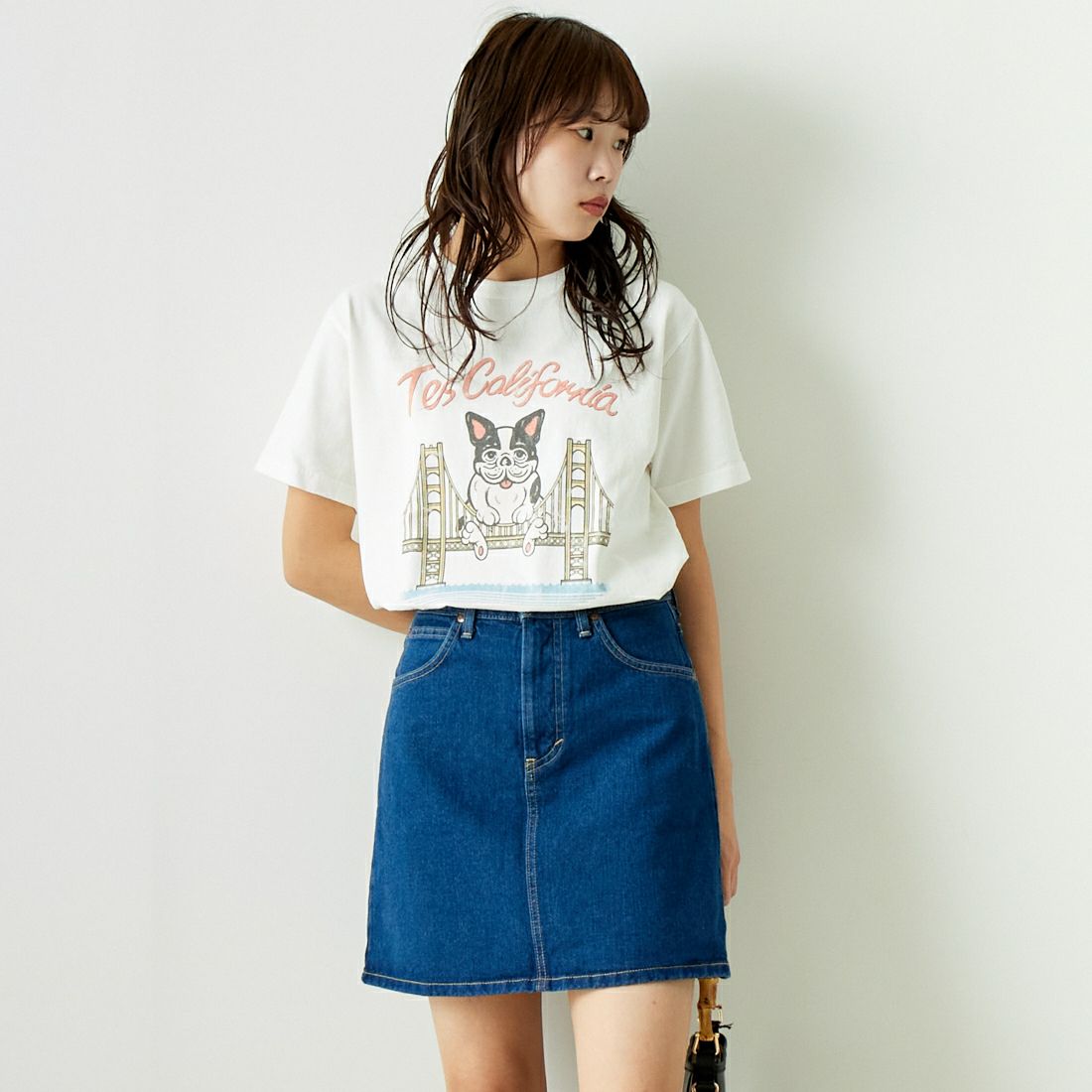 The Endless Summer [エンドレスサマー] ゴールデンゲートブリッジTシャツ [CS-24574341] 07 WHITE &&モデル身長：167cm 着用サイズ：S&&