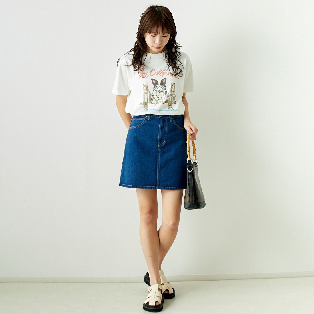 The Endless Summer [エンドレスサマー] ゴールデンゲートブリッジTシャツ [CS-24574341] 07 WHITE &&モデル身長：167cm 着用サイズ：S&&